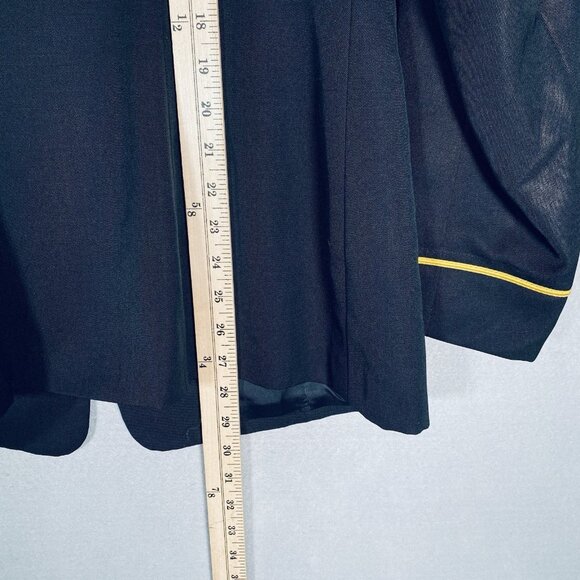 Vintage Brooks Brothers Military Blazer Womens 38 Black Wool Academia Gold Btn - Picture 11 of 12